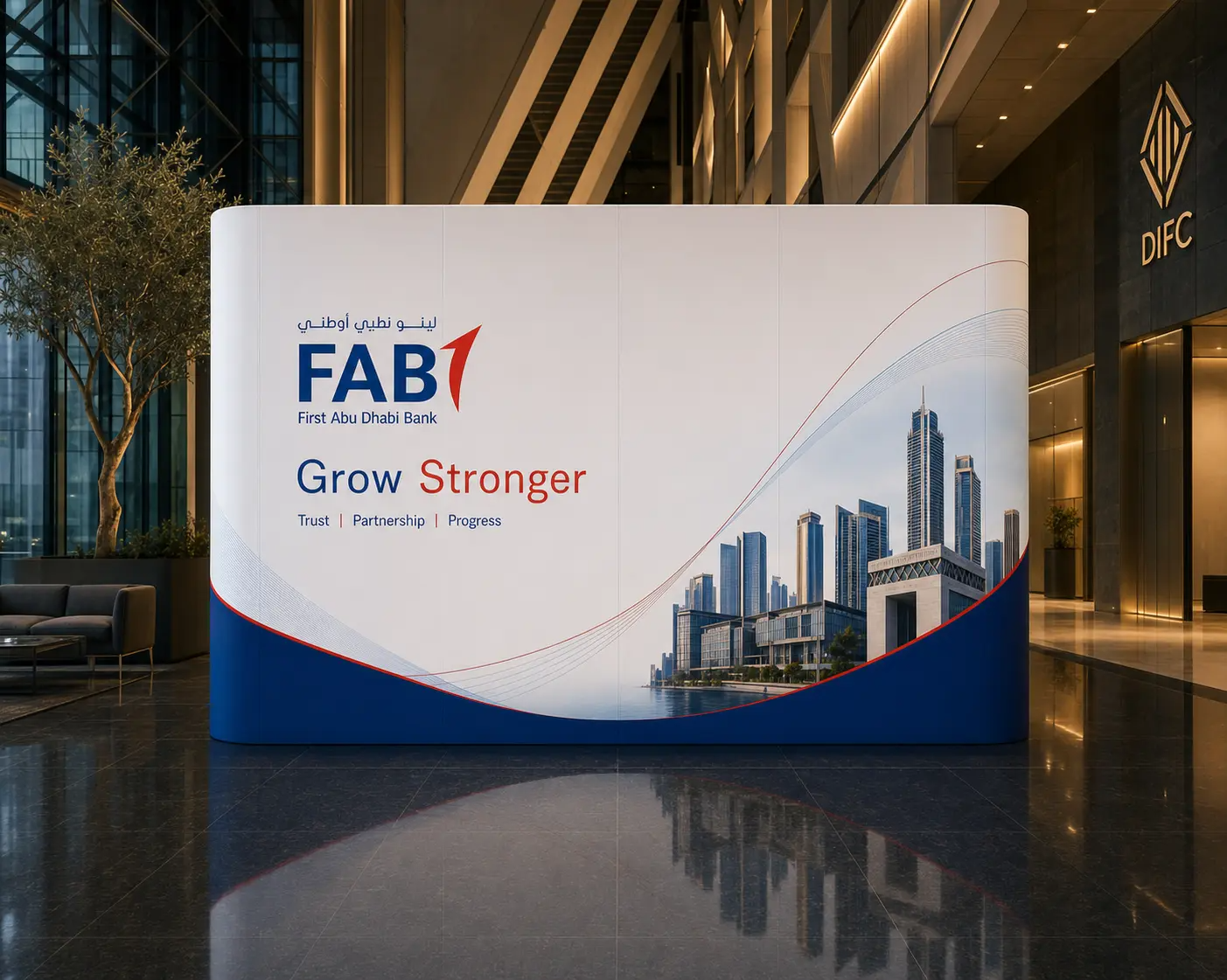 3x4 straight softcase pop up stand for indoor exhibitions, trade shows, and corporate branding in Dubai Internet City, Business Bay, and Dubai Media City