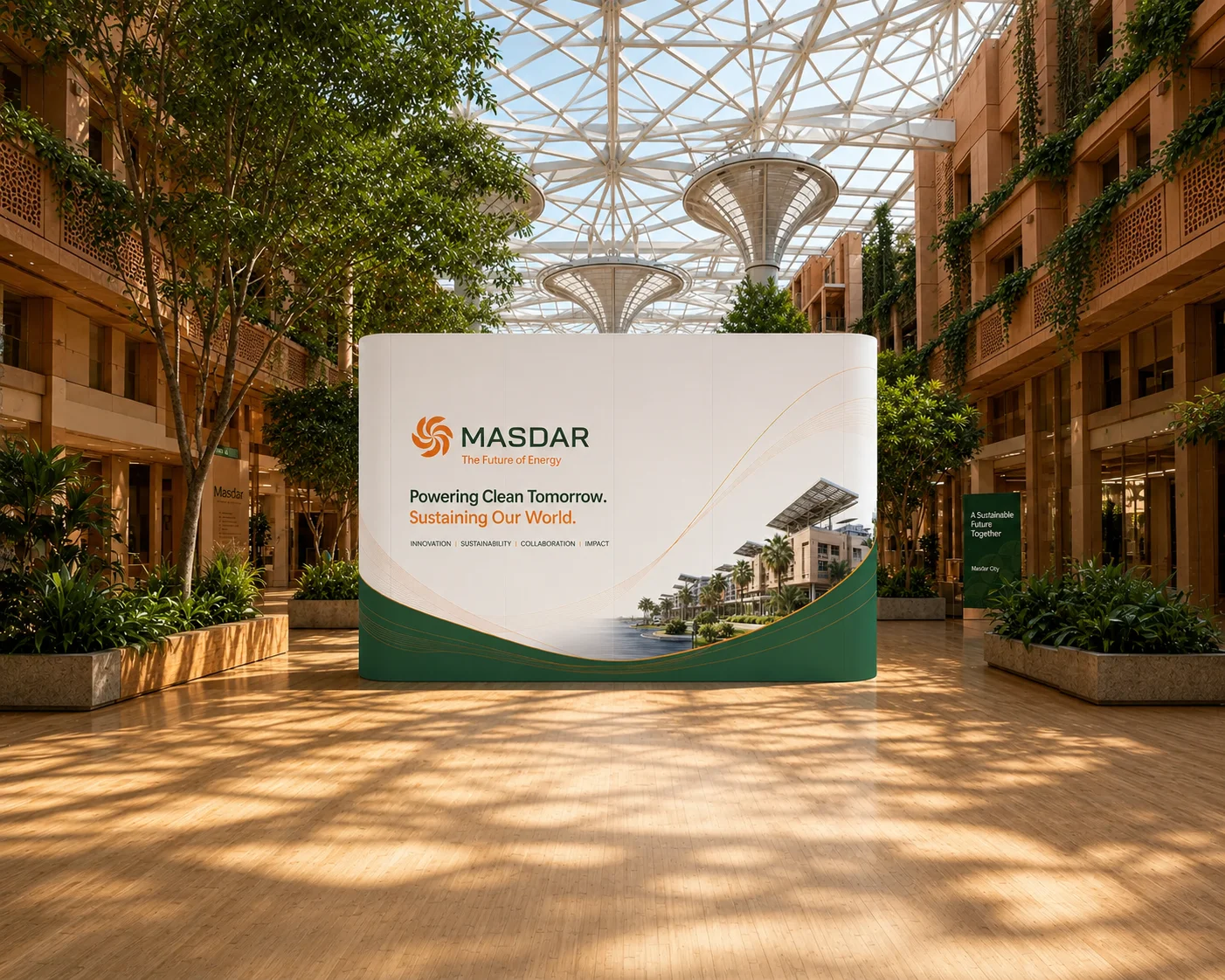 3x2 straight hardcase pop up display in Jumeirah, JLT for conferences, expos, and marketing displays